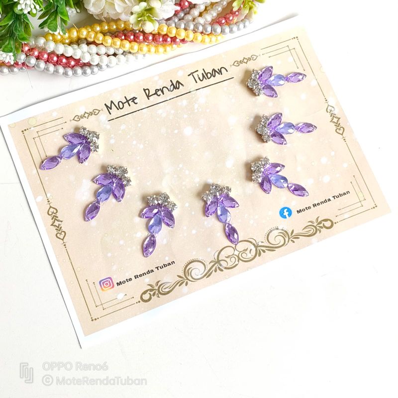 Payet Rangkai Leher Labella | Payet Kristal Jahit