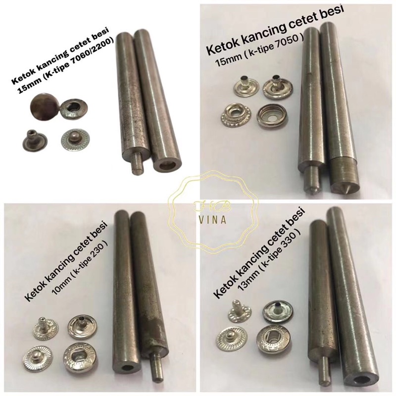 alat ketok kancing cetet besi / alat pasang kancing cetet besi