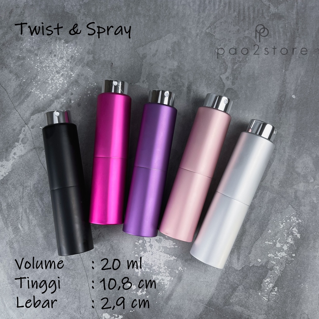 Botol Twist and Spray 20ml Mini Parfum Travel Size - Refillable Isi Ulang Decant