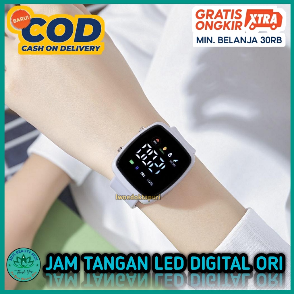 COD Jam Tangan Wanita Pria Led Digital Premium Water Resisten Anti Air Original Rubber Keren Fashion Korea Import Kekinian Couple Untuk Hampers Anak Remaja &amp; Dewasa Laki Perempuan Promo Murah Grosir