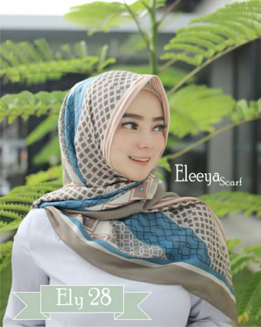 HIJAB SEGIEMPAT MOTIF ELY 28 || Eleeya Scarf