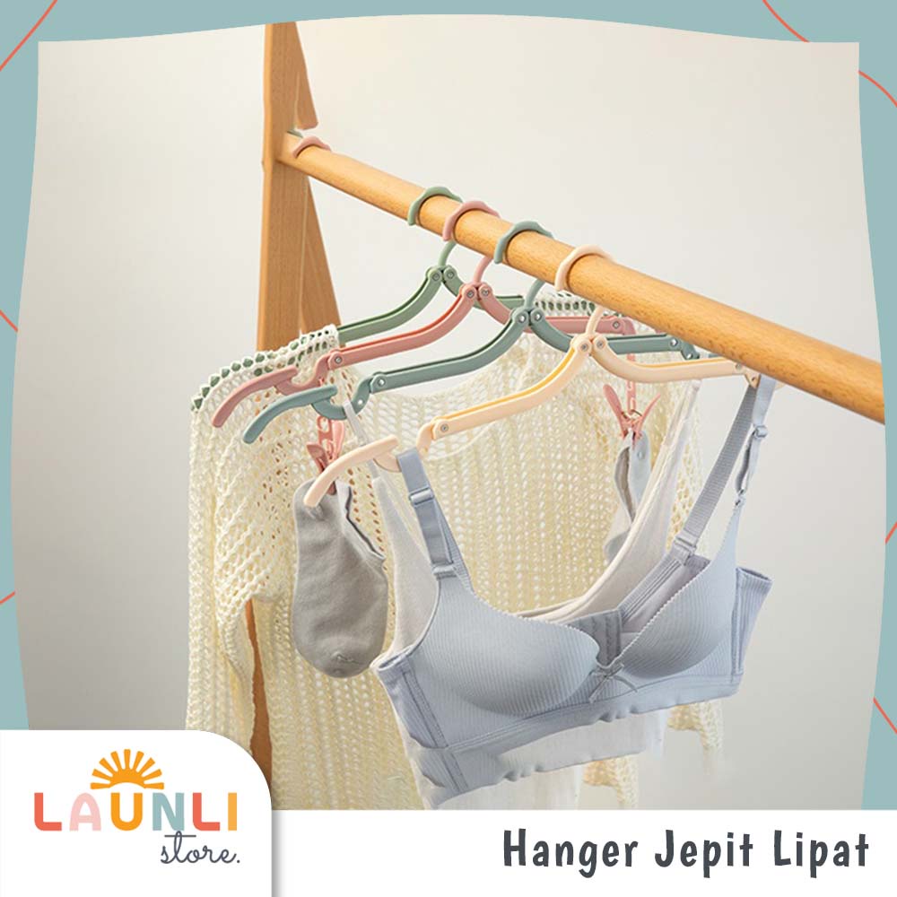 Hanger Baju Lipat Gantungan Baju Kaos Kaki Bra Serbaguna Traveling Tebal Murah