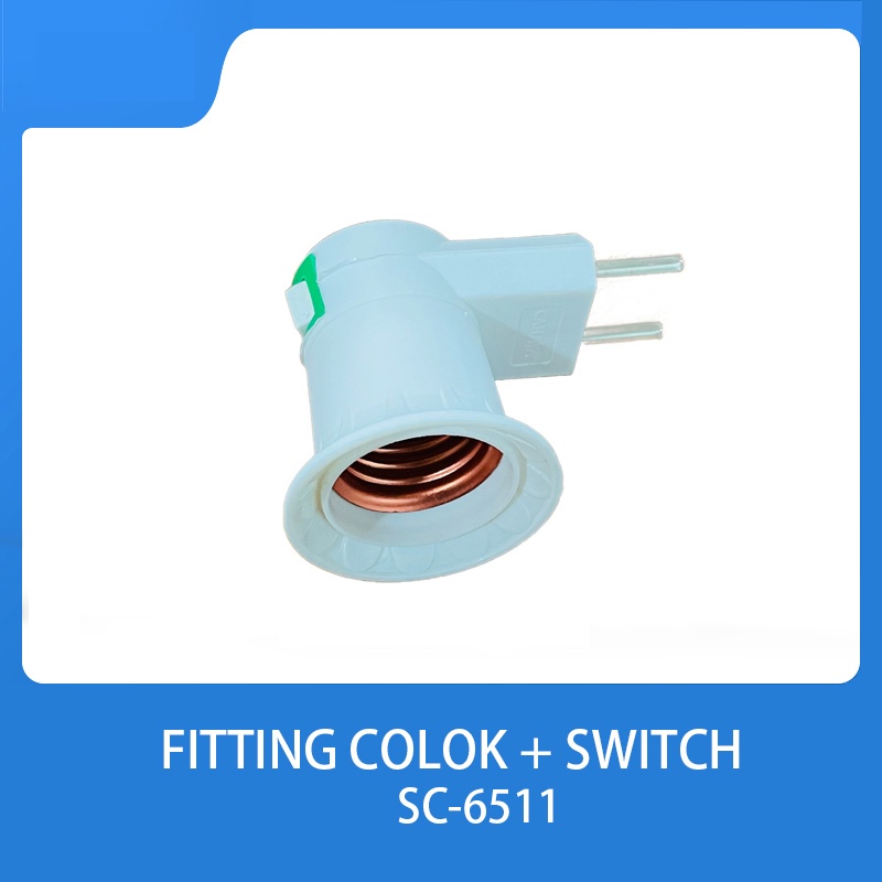 Fitting colok fitting lampu tidur fitting lampu E27+Saklar on off 6511