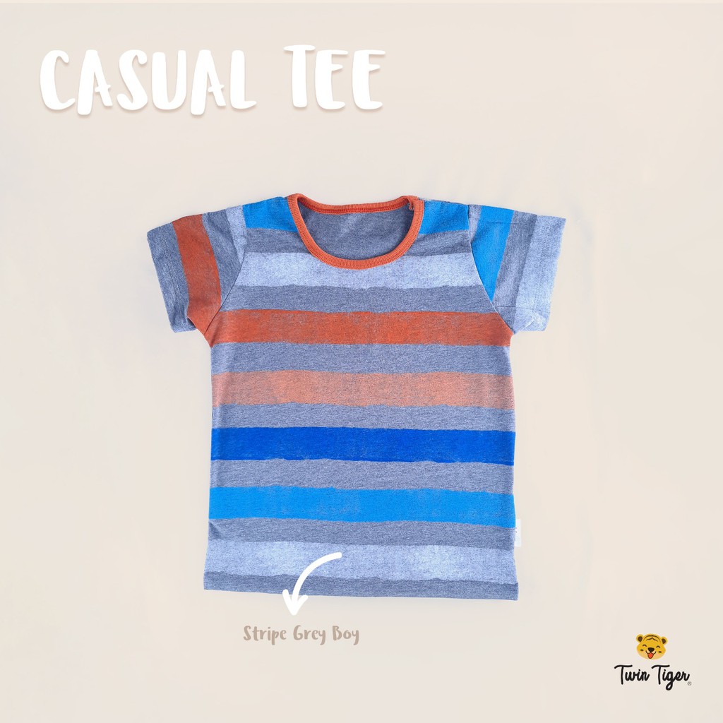 PROMO 7.7 TWIN TIGER CASUAL TEE CASUAL SHORT KAOS ANAK CELANA PENDEK ANAK