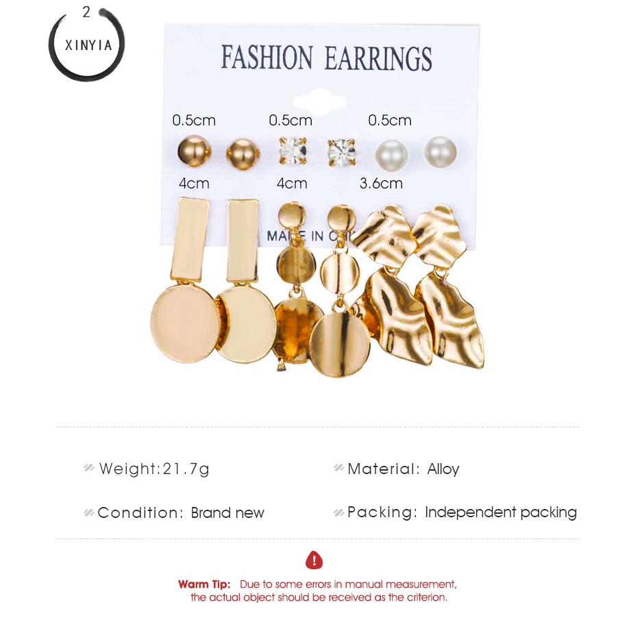 1 Set/6 pcs Paduan Anting Aksesoris Fashion