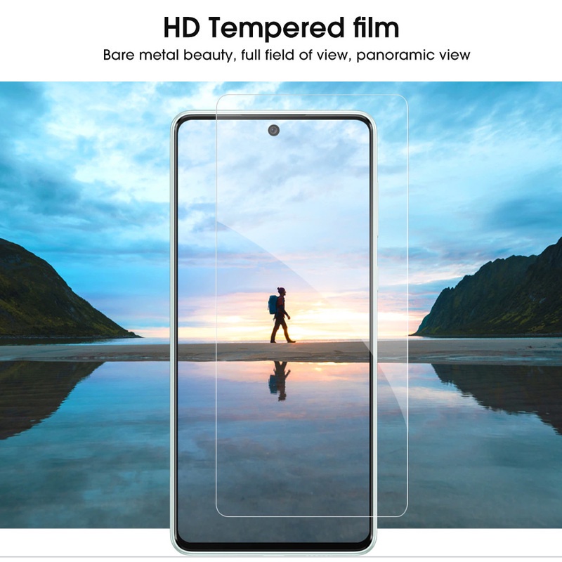 Pelindung Layar Tempered Glass Full Cover HD Anti Gores / Gelembung Untuk Samsung A73 5G