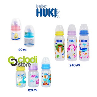 Image of Huki Baby Botol Susu 60ml 120ml 240ml Dot Nipple Silicone Gepeng Dot gepeng Nipple Silicone PP Reguler Standard Kemenkes BPA FREE