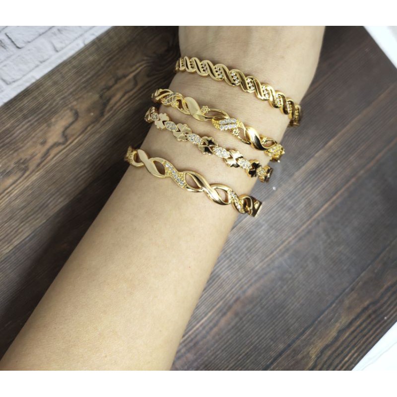 Fifi Fashion Gelang Bangkok Kombinasi Mata Model Perhiasan Lapis emas 12#