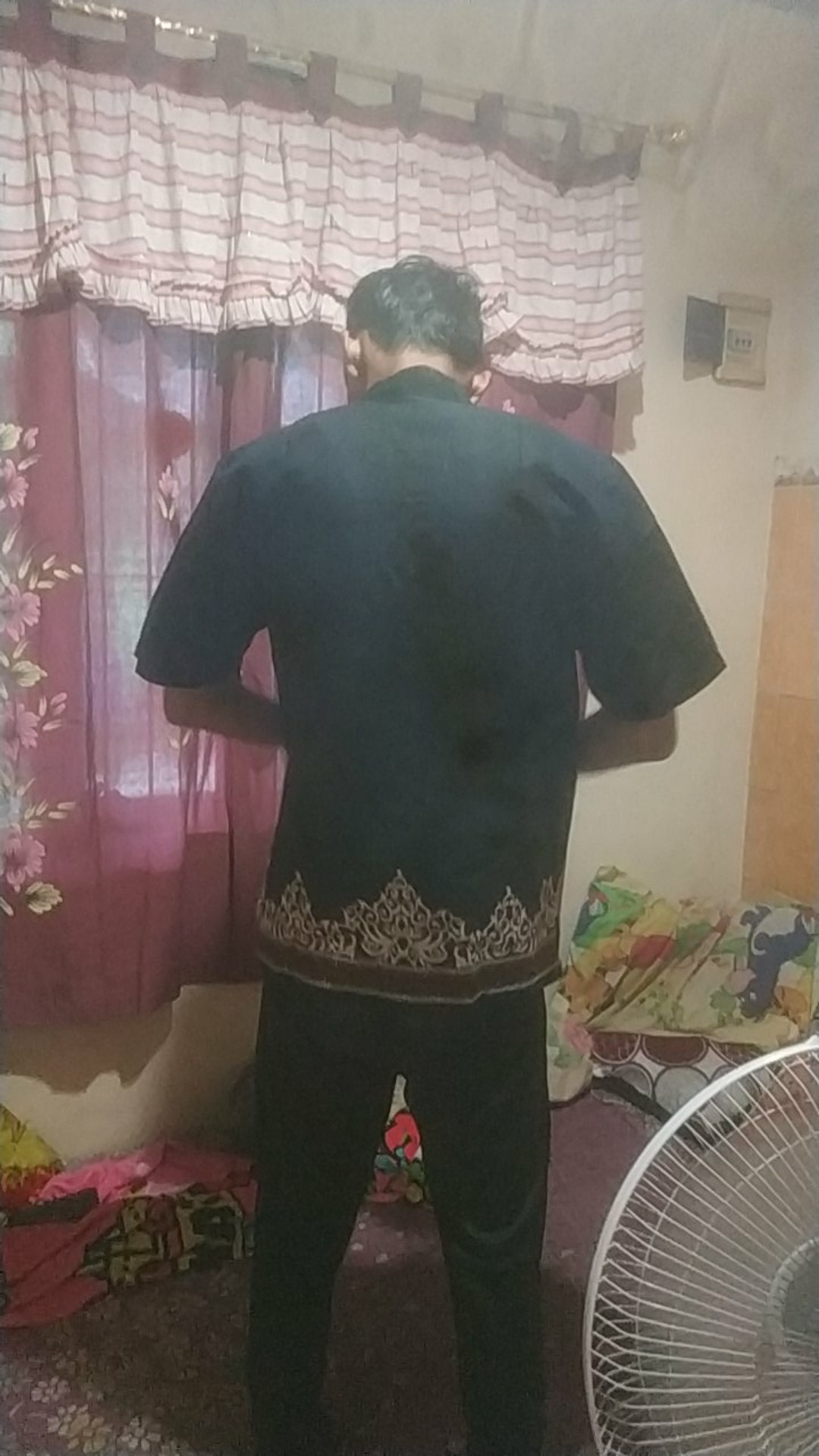 Stelan Clana Sarung Dan Koko Tumpal Kosong Batik Solo Moden Lengan Panjang