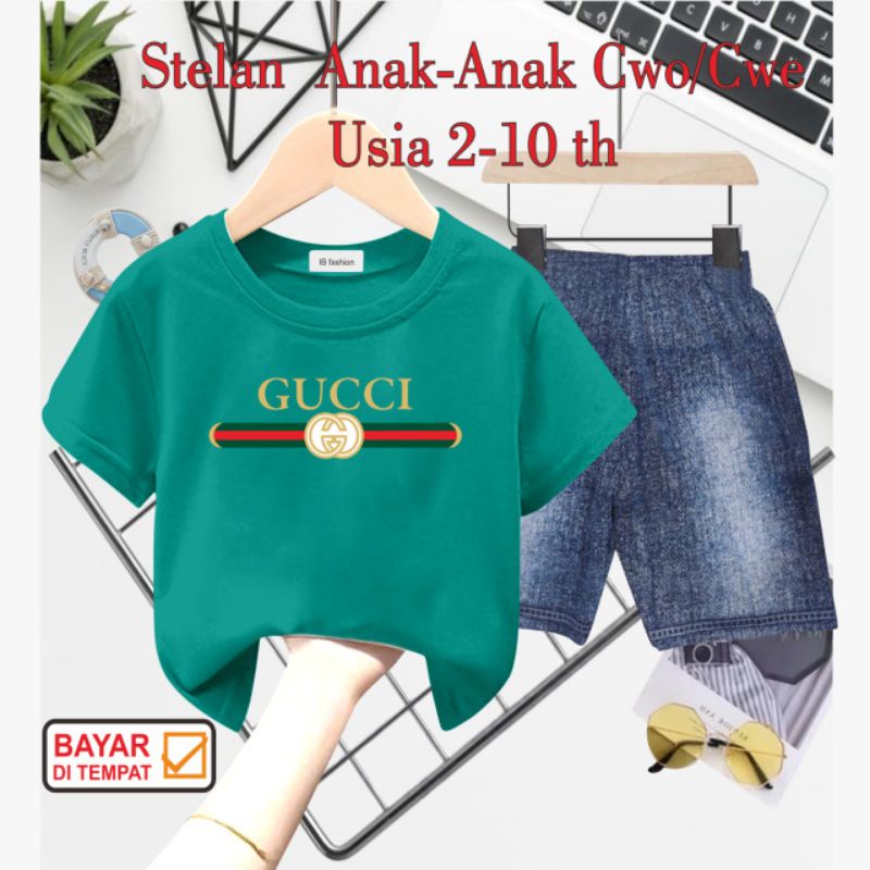 ((IB))SETELAN ANAK2 UNISEX SEMI JEANS/QUCCl DIGITAL SABLON