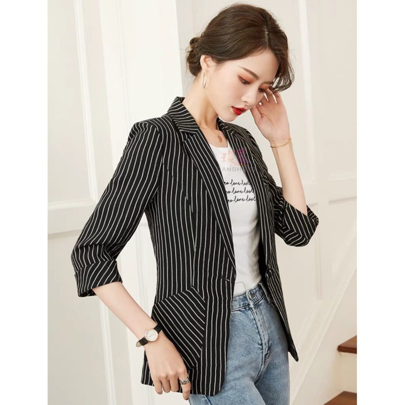 MDLV ~ 37700# Morena Striped Blazer Salur Blazer Premium Fashion Import