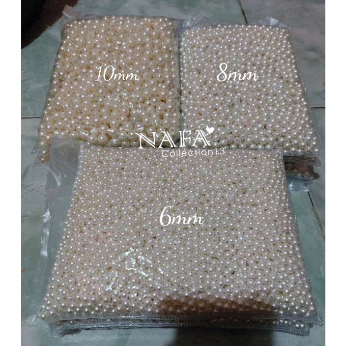 1 PON Mutiara ringan biasa bw 6mm 8mm 10mm