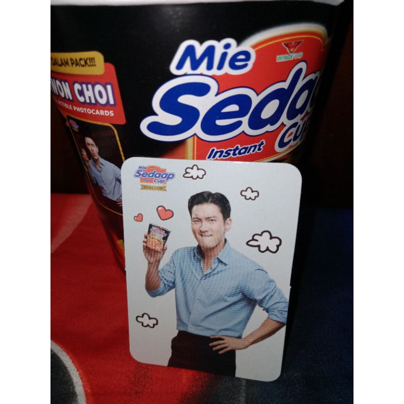 Photo Card Siwon Choi Colectible Edition Mie Sedaap Cup Korean Spicy Chicken