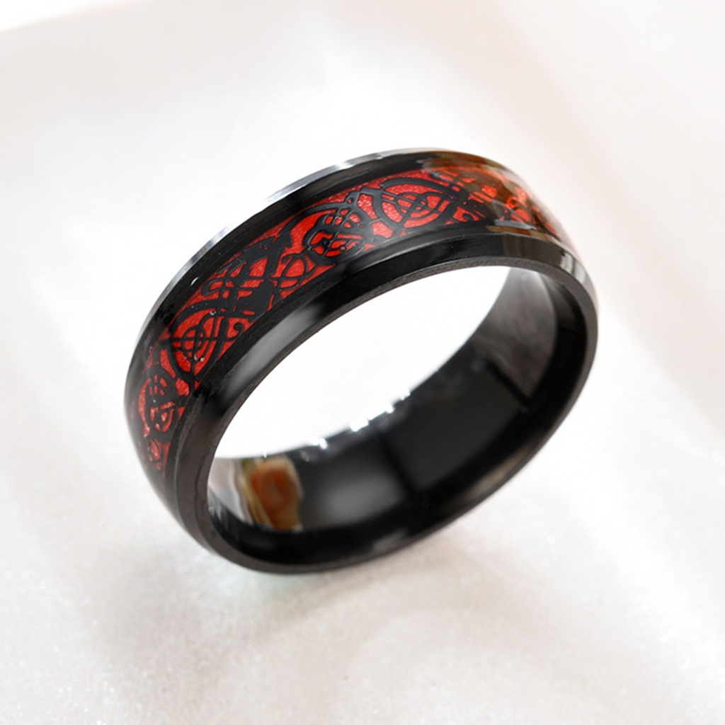 Huluboy Cincin Luminous Motif Naga Untuk Pria