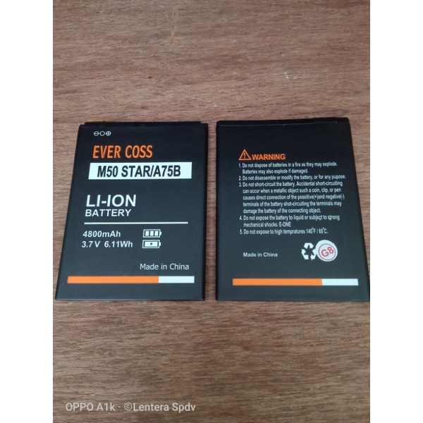 BATERAI EVERCOSS M50 STAR A75B ORI