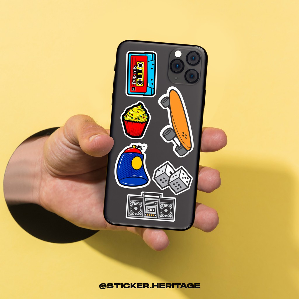 stiker sticker pop art aesthetic tumbler, laptop, helm,kulkas