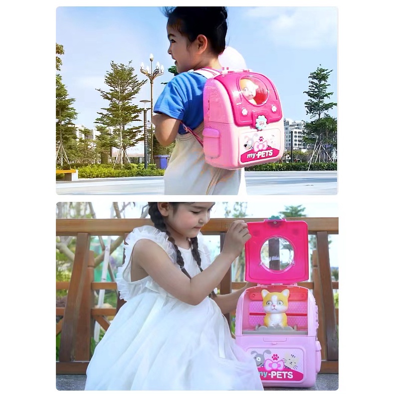 ITSOK Mainan Anak Back Pack My Pets/Mainan Make Up Set Pet Back Pack/Mainan Edukasi Anak/Mainan Tas