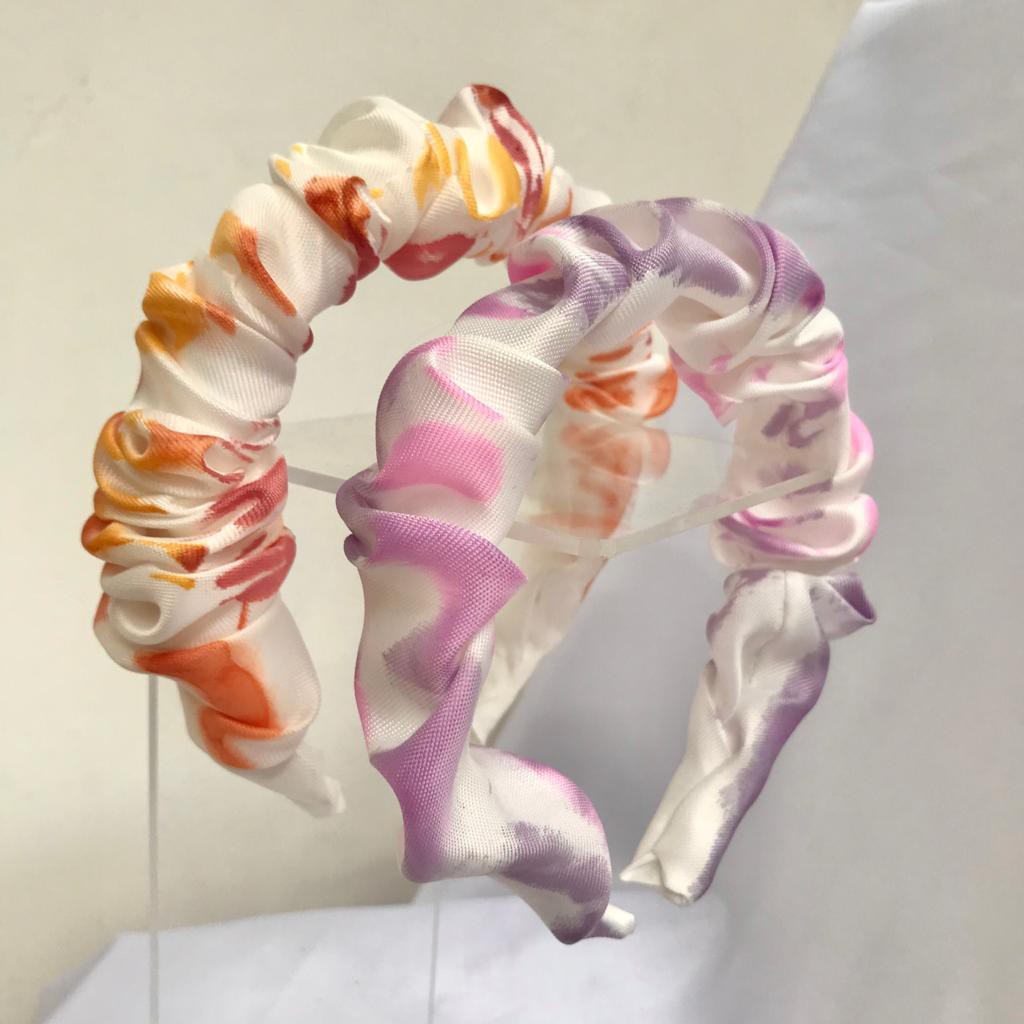 BANDO TIEDYE - bandana korea aksesoris rambut scrunchie kerut puff headband ruffle kerut tie dye