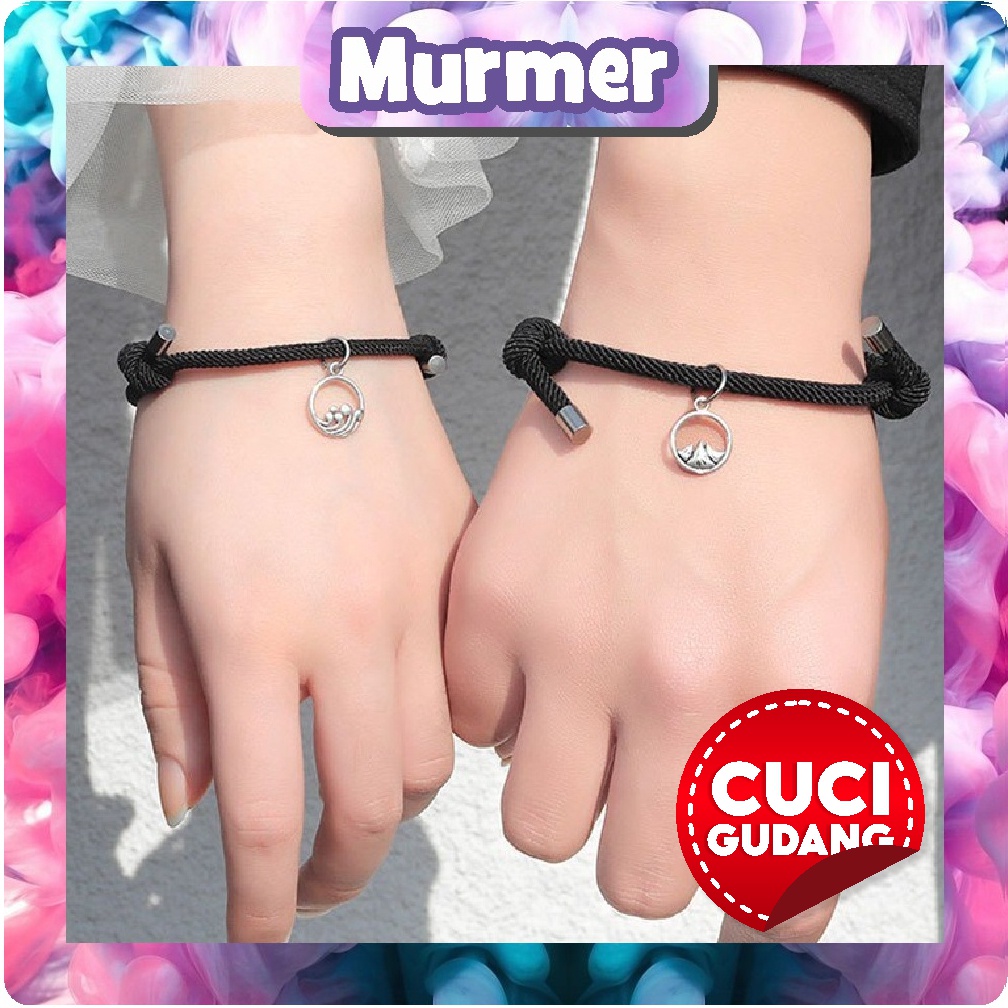 Murmerofficial Gelang Couple Thalita Tali Isi 2 Magnet Attract persahabatan Tangan Wanita Bracelet R385