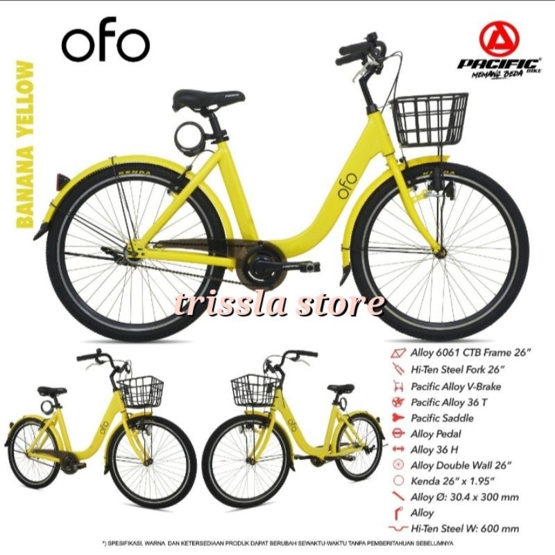 Sepeda Mini Keranjang Dewasa 26" PACIFIC URBAN CITY BIKE OFO