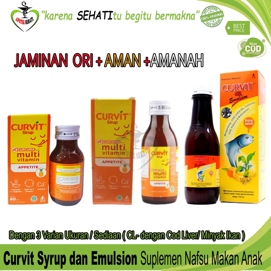 SOHO Curvit Syrup dan Emulsion Multivitamin Penambah Nafsu Makan Anak