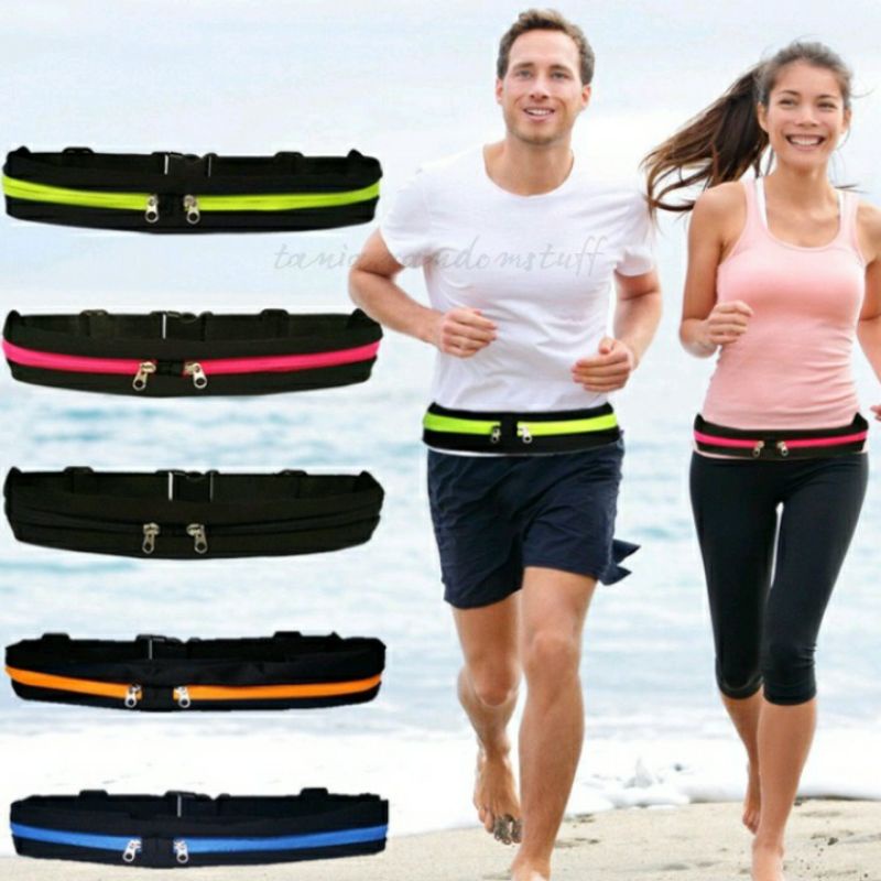 Tas Ikat Pinggang Olahraga/ Tas Pinggang Double Pocket Running/ Tas Pinggang Olahraga Fleksibel/Tas 