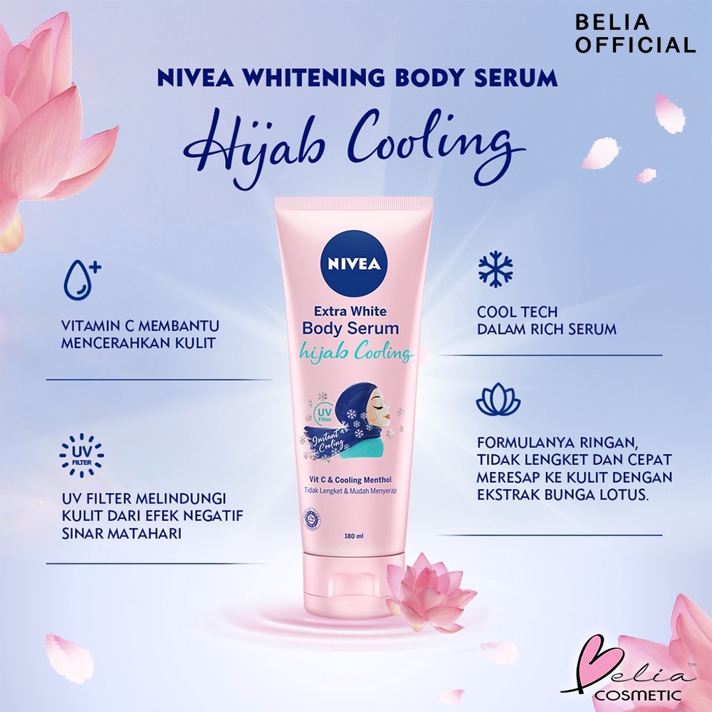 ❤ BELIA ❤ NIVEA Body Serum Extra White | Night | Repair Care Protect | Radiant | Glow | Hijab 180ml | Care and Protect 70ml