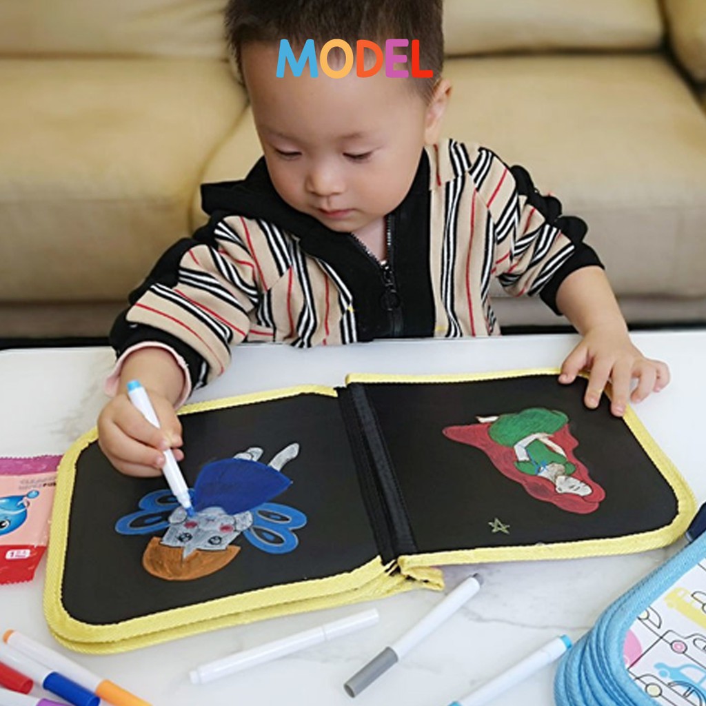 Buku Gambar Portable Free Spidol Bisa Digunakan Berulang Portable Drawing Book KIDS LAND-5