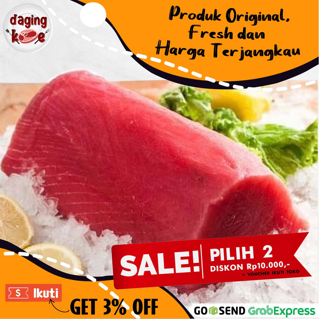 

IKAN TUNA POTONG FROZEN FOOD GRADE A 1KG DK165