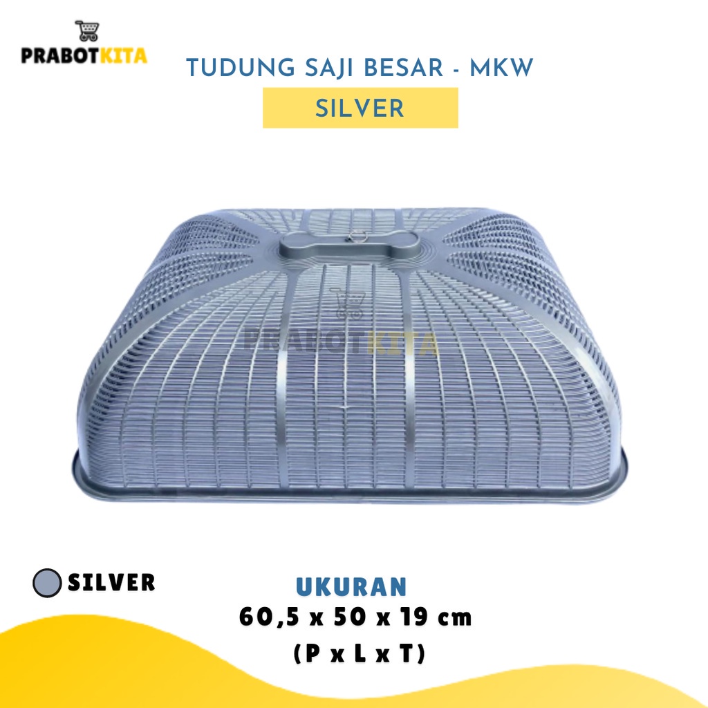 Tudung Saji Plastik Besar & Medium - MKW / Penutup Makanan / Tudung Bulat Oval Bukan Lipat Susun