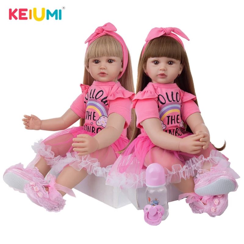 Ready Boneka Silikon Reborn Cewek Jumbo Premium 60 cm Kembar series