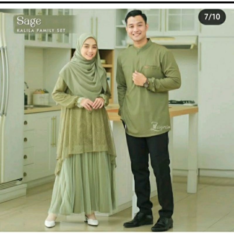 KALILA DRESS BY ZAYRA HIJAB warna SAGE size L (gamis aja) // KALILA DRESS ZAYRA HIJAB
