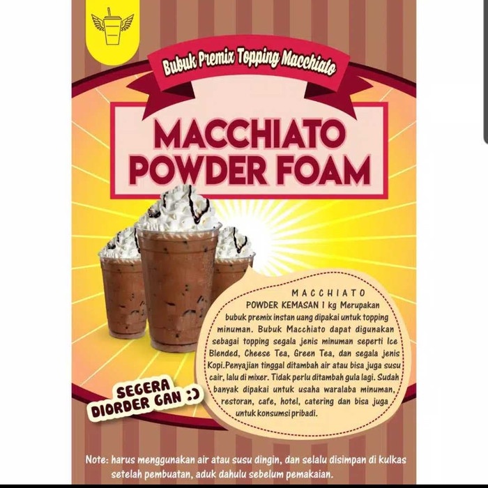 

Siap Kirim Topping Machiato Foam Powder Terlaris 1Kg