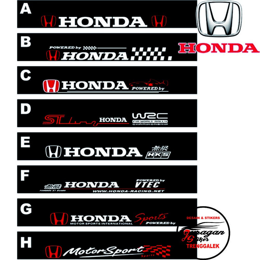 Stiker Cutting Kaca depan Mobil Edisi Honda universal bisa costum logo lain