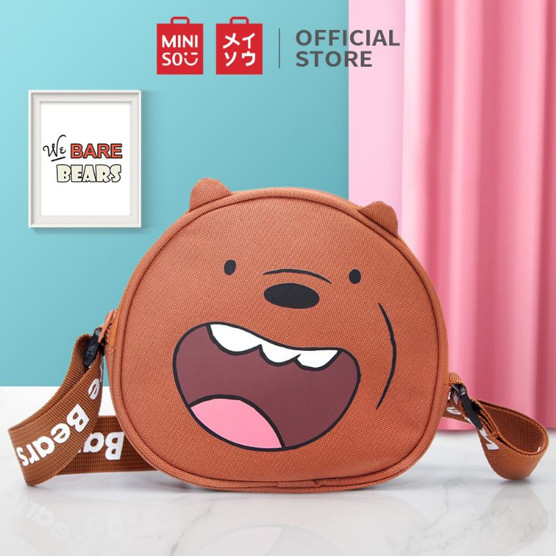 Miniso Jastip Murah Tas Selempang Wanita cewek We Bare Bears Crossbody Bag Unisex Kecil Fashion Tas 