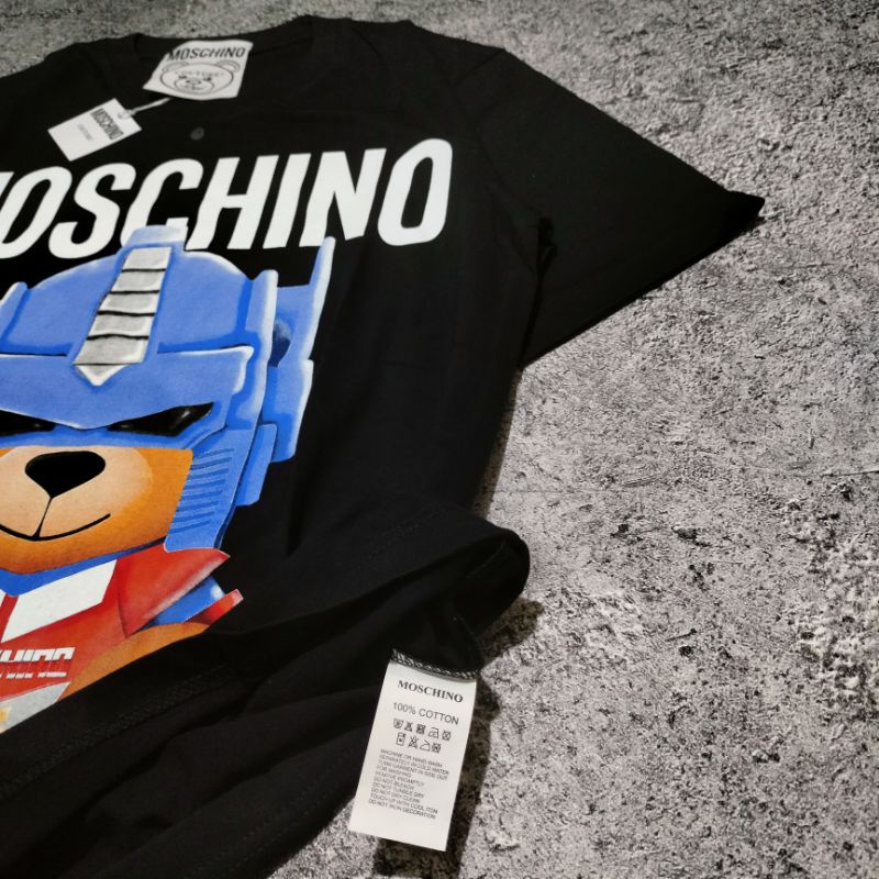 KAOS T-SHIRT MOSCHINO OPTIMUS PRIME HITAM AUTHENTIC FULLTAG &amp; LEBEL