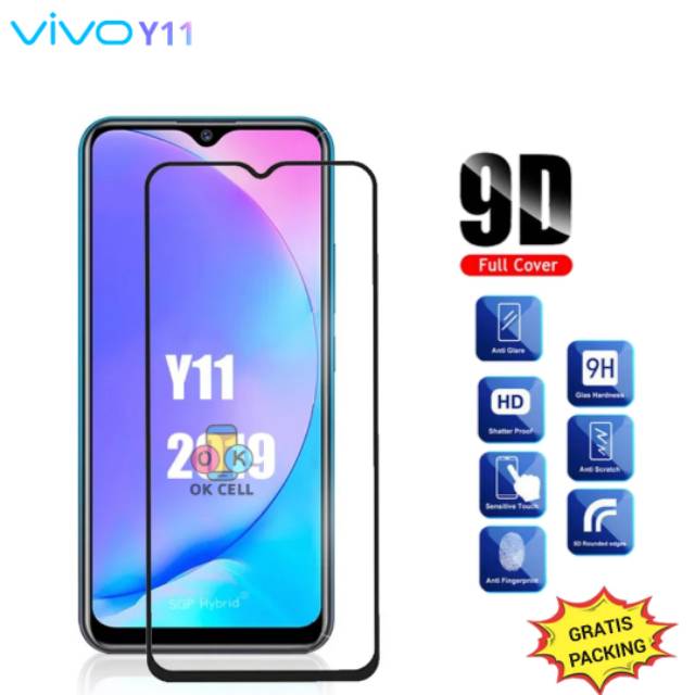 TG Anti gores Layar Kaca Vivo Y11 Tempered Glass Full Screen Protector Guard Pelindung Premium