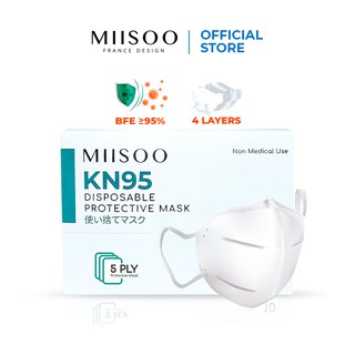 Image of MIISOO Disposable Mask N95 KN95 BFE 95% Masker Kesehatan 5ply Facemask Masker wajah IZIN RESMI BNPB