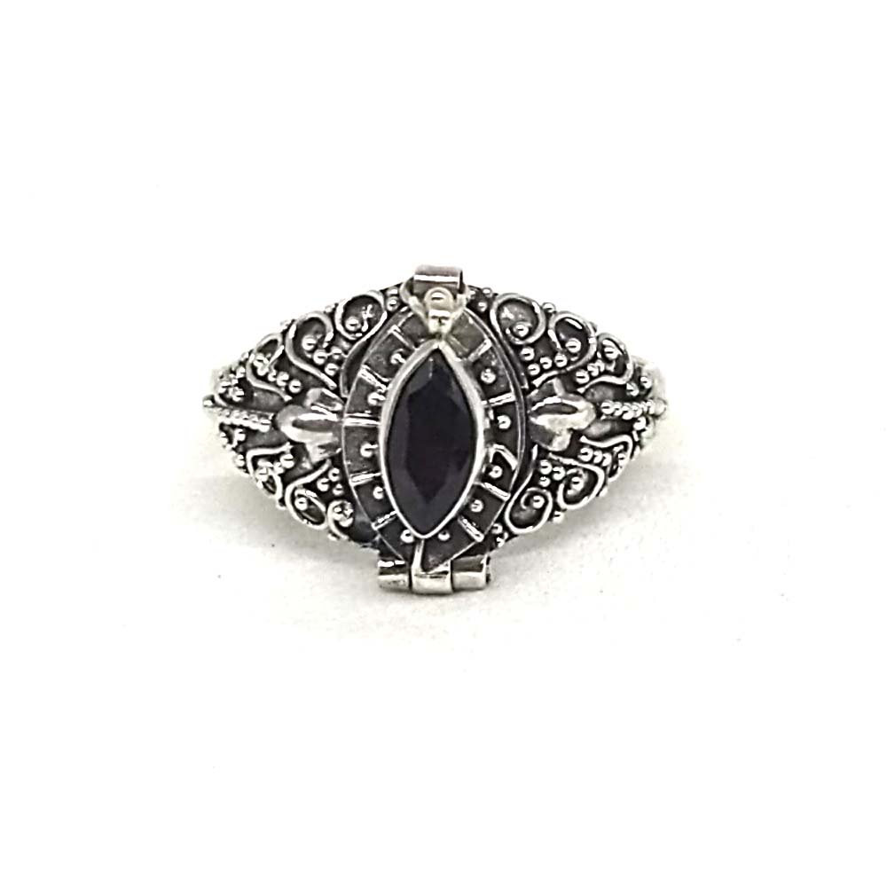 Cincin Ring Perak Silver Bali Jimat Box Buka Jawan Batu Asli 925 Wajik Black Hitam Onyx Pria wanita