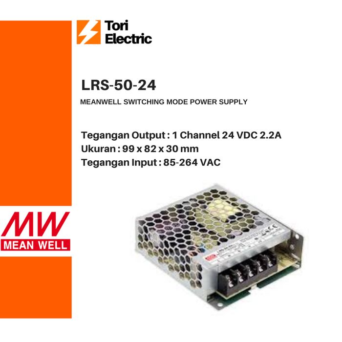 Meanwell LRS-50-24 LRS 50 24 Power Supply 24VDC 2,2A nes lrs