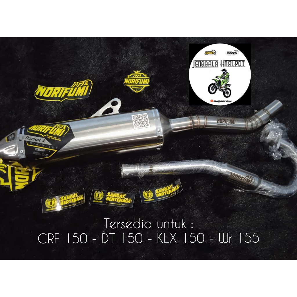 Knalpot Kenalpot Norifumi Rocket Roket 4  Panjang Stainless CRF KLX DTRACKER WR155