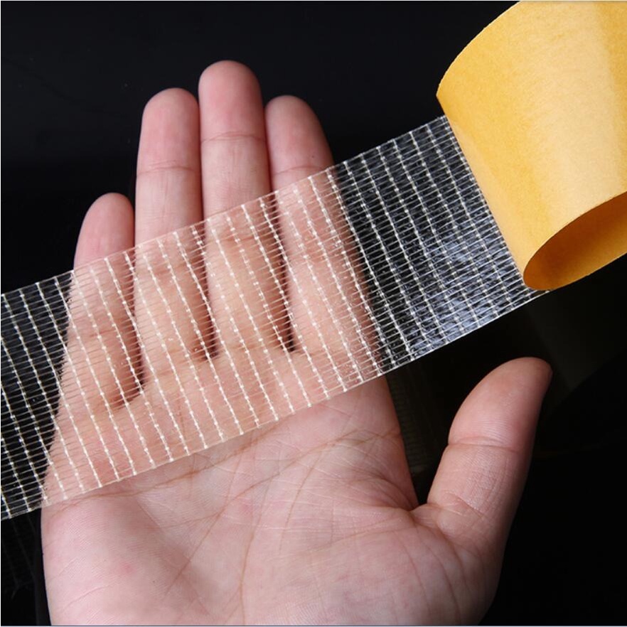 Lakban Super Strong Grid Fiber Tape 10mm 20 Meter - SQ20M - Transparent