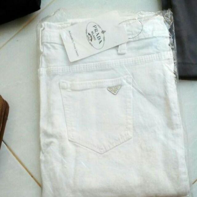 (COD)Celana Jeans Panjang Putih strech/Jeans Wanita Wanita Putih panjang