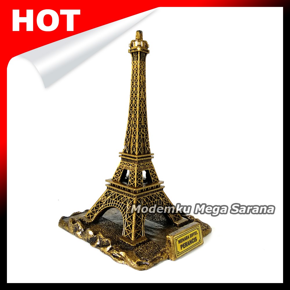 Pajangan Miniatur Menara Eiffel Perancis Fiber Glass 11x10x18 cm