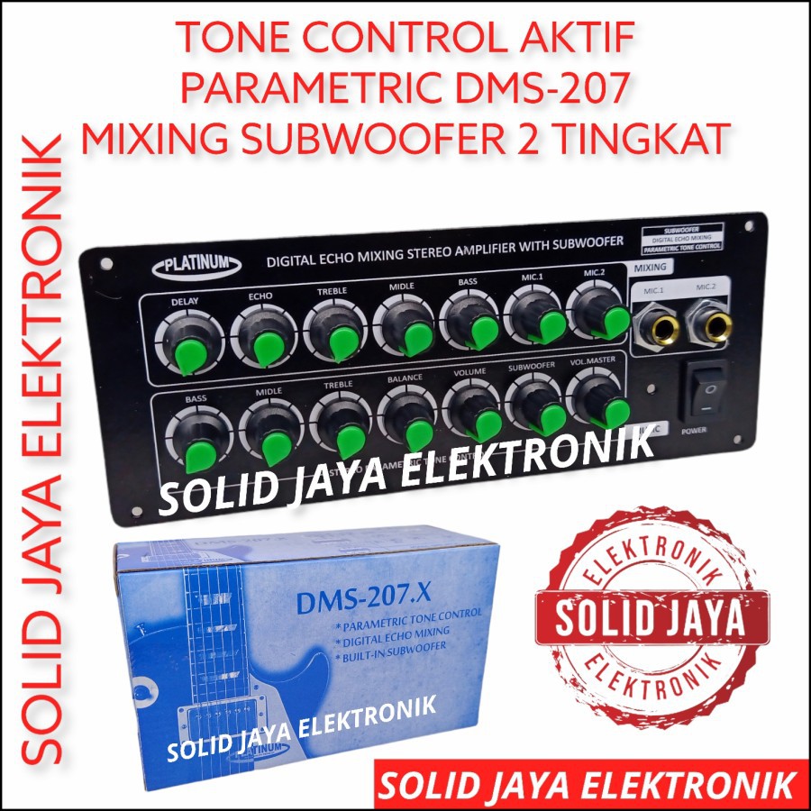 TONE CONTROL AKTIF PARAMETRIC DMS207 DMS-207.X TONE KONTROL AKTIF MUSIK MIXING ACTIVE PARAMETRIC PARAMETRIK 2 TINGKAT DIGITAL ECHO MIC MIK SUB SUBWOOFER KARAOKE DMS-207 DMS207 DMS 207 PLUS PANEL PLATINUM ASLI ORIGINAL