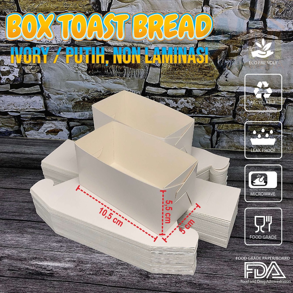 Toast Box Bread/Dus Roti Panggang/Box Roti Bakar Mini/Kemasan Tray roti bakar (MINIM ORDER 100pcs)