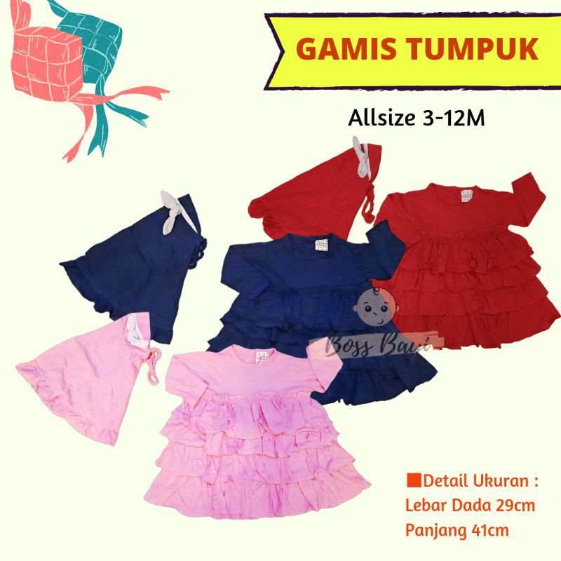 Gamis hijab tumpuk anak lucu cantik Little Cherry