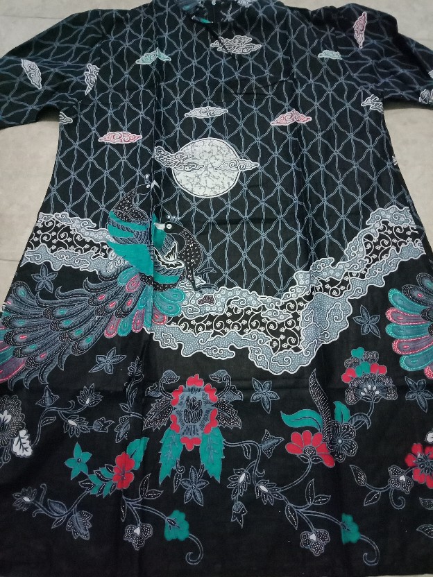 Batik Couple Keluarga Sania Ruffle Ori Ndoro Jowi Dnt Motif Mega Bulan Abu