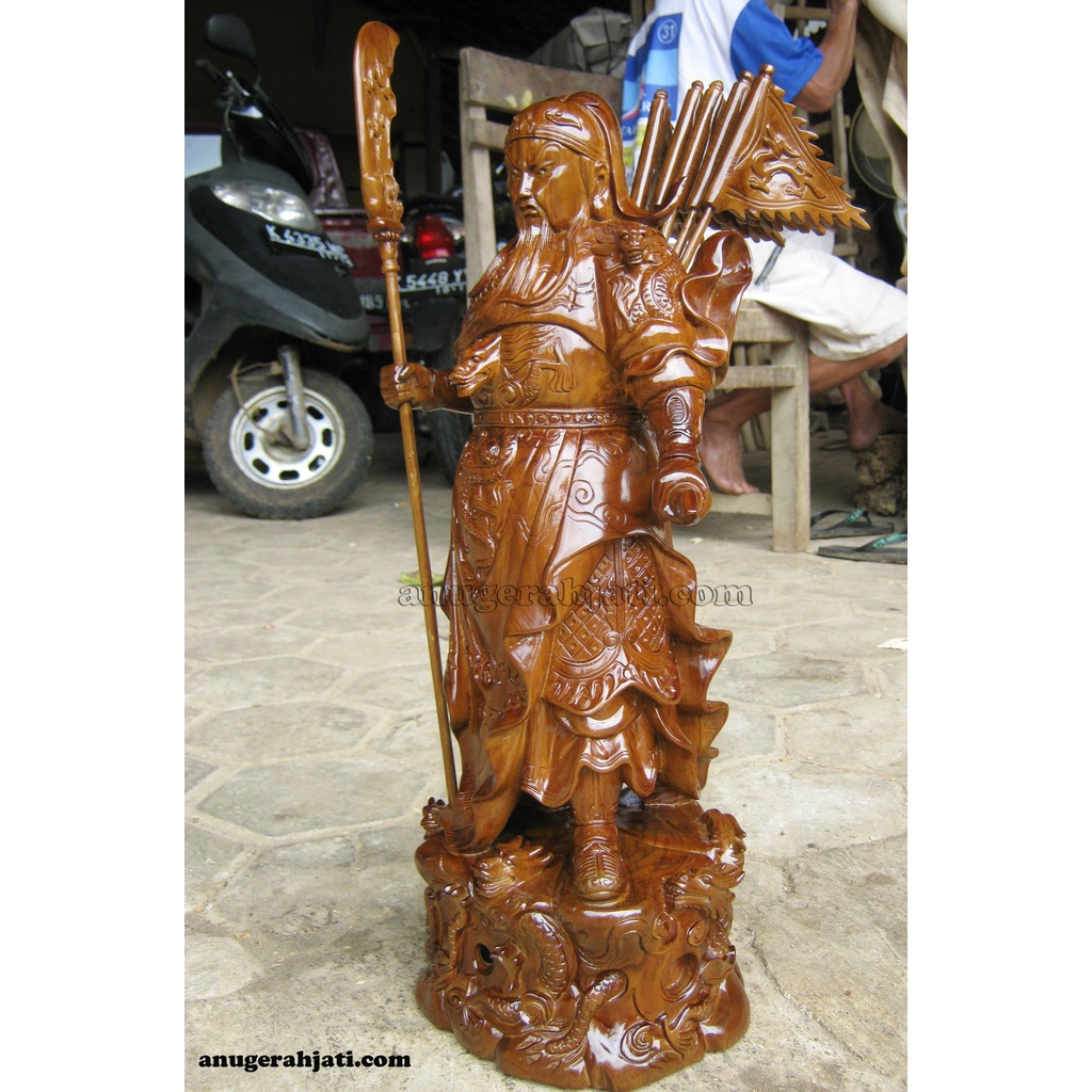 Patung kwan kong kayu jati