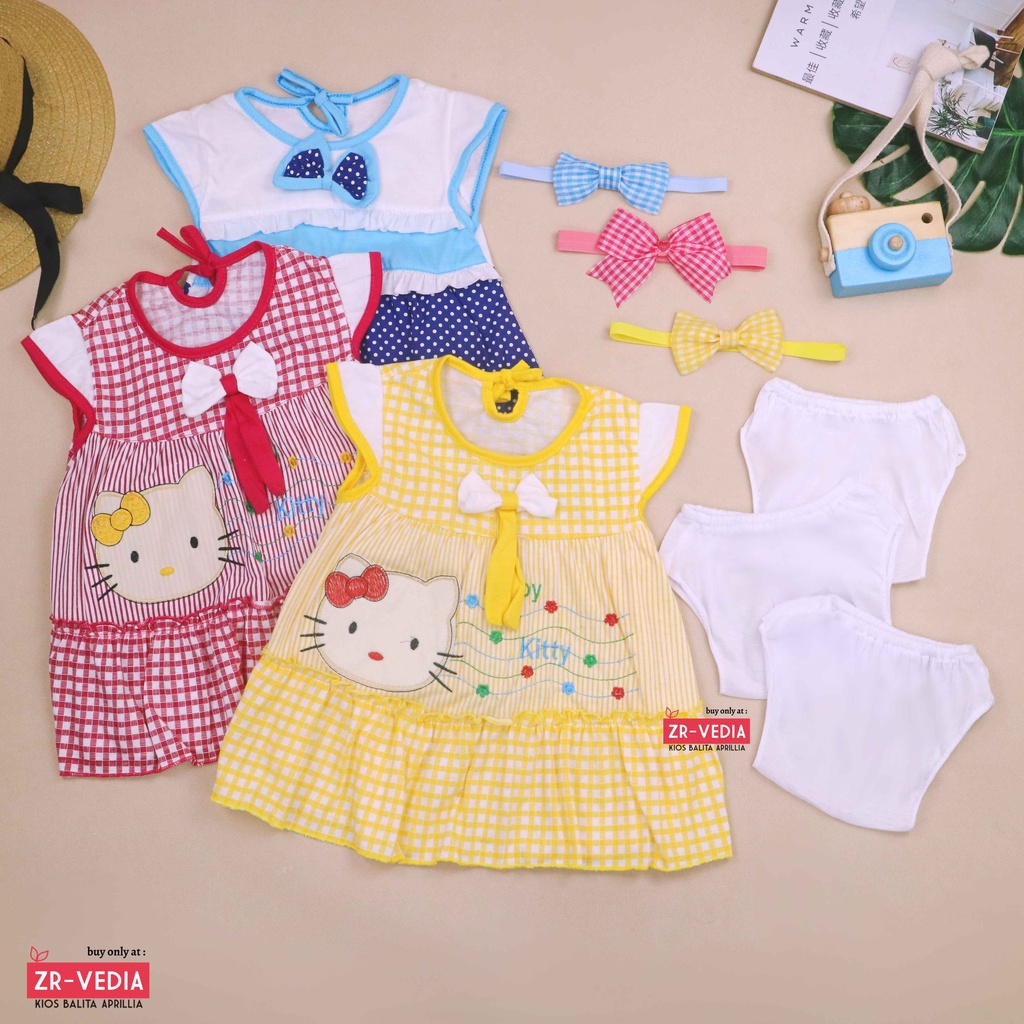 [GRATIS BANDO] Setelan Bayi Imut size 0-12 Bulan / Baby New Born Baju Anak Perempuan  SNI Dress Lucu